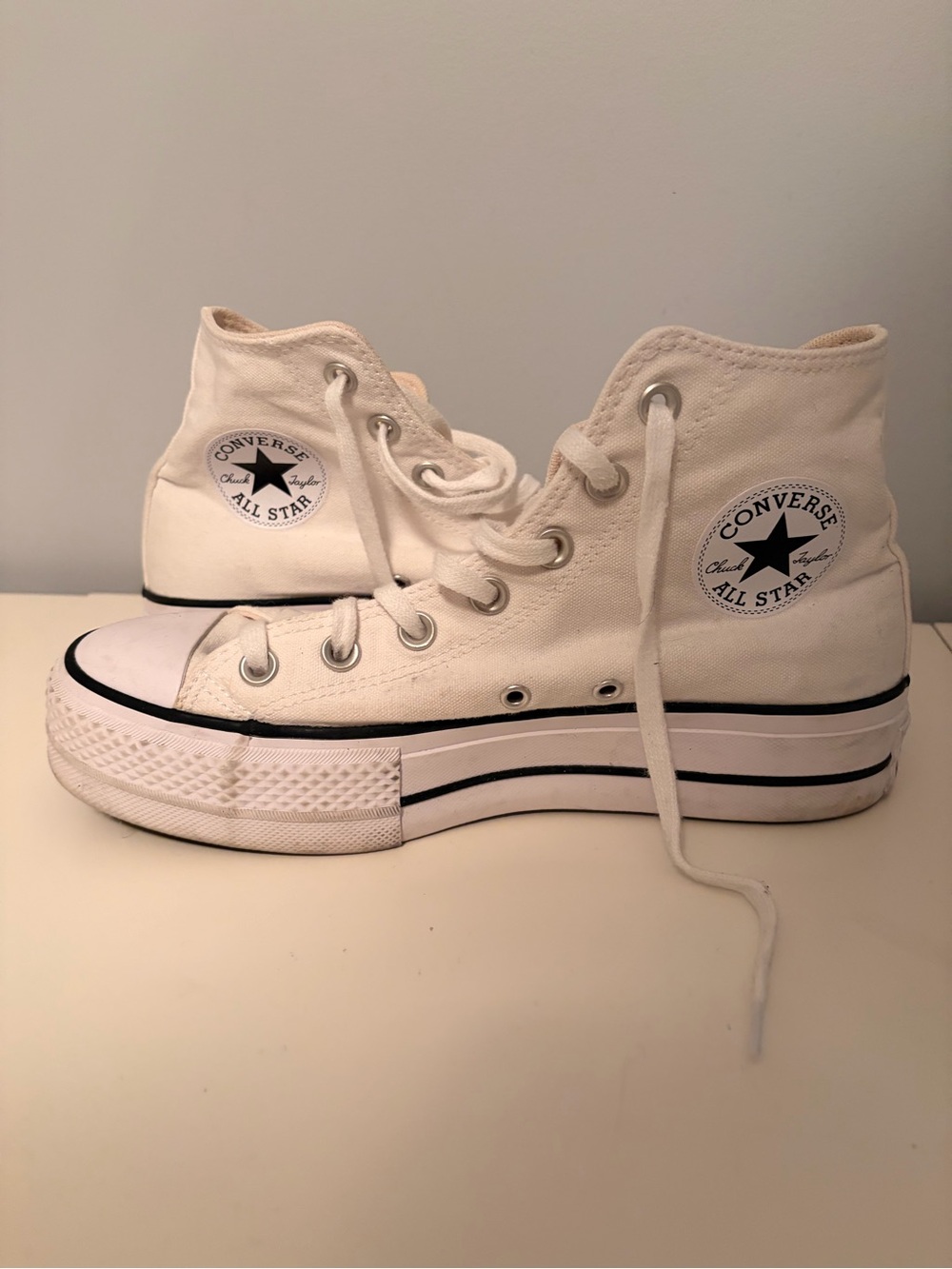 Converse High Top Platform Sneakers - White